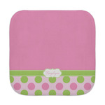 Pink & Green Dots Face Towel (Personalized)