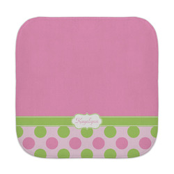 Pink & Green Dots Face Towel (Personalized)