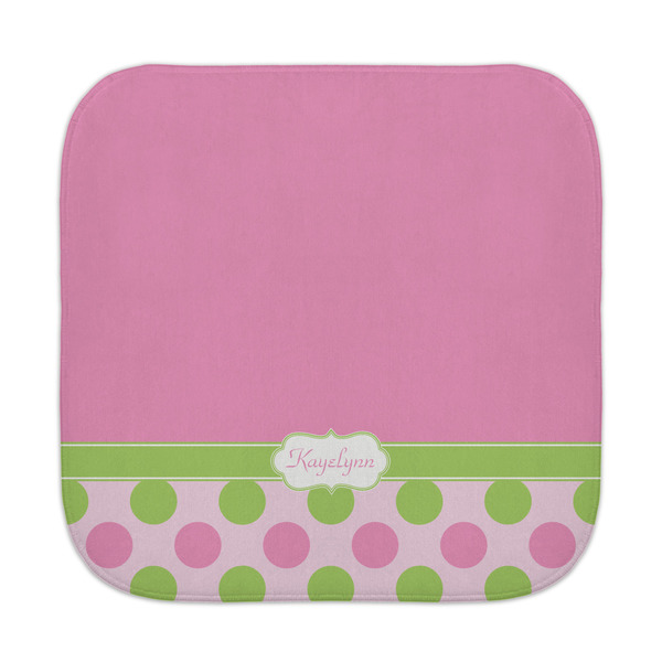 Custom Pink & Green Dots Face Towel (Personalized)