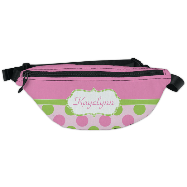 Custom Pink & Green Dots Fanny Pack - Classic Style (Personalized)