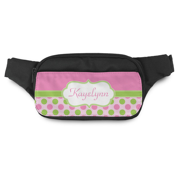 Custom Pink & Green Dots Fanny Pack - Modern Style (Personalized)