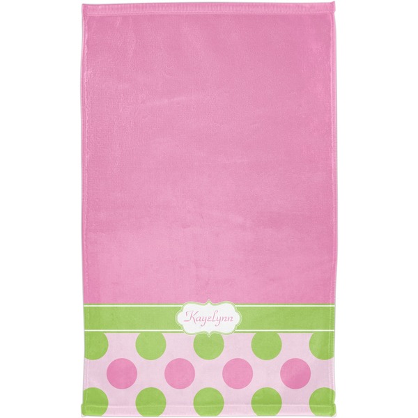 Pink & Green Dots Finger Tip Towel - Full View