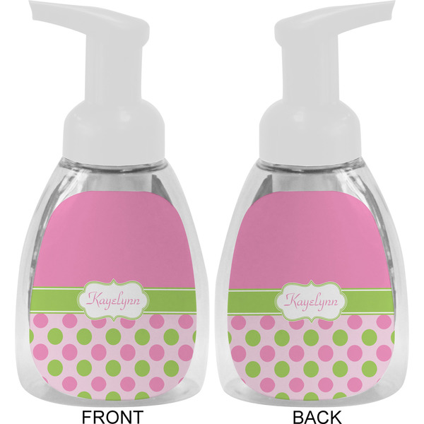 Pink & Green Dots Foam Soap Bottle Approval - White