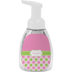 Pink & Green Dots Foam Soap Bottle - White (Personalized)