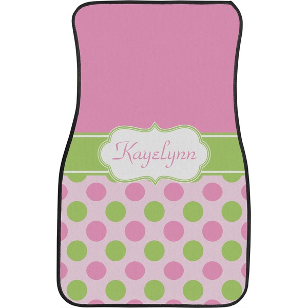 Pink & Green Dots Front Seat Car Mat