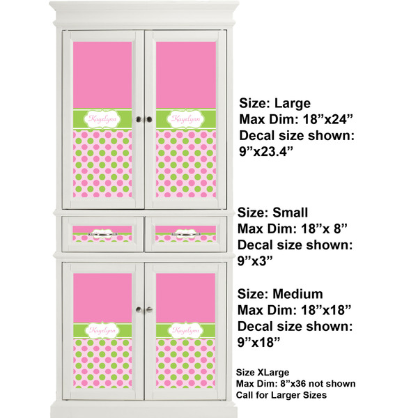 Pink & Green Dots Full Cabinet (Show Sizes)