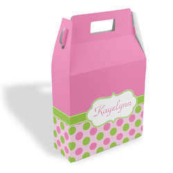 Pink & Green Dots Gable Favor Box (Personalized)