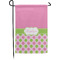 Pink & Green Dots Small Garden Flag - Single Sided w/ Name or Text