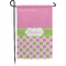 Pink & Green Dots Small Garden Flag - Double Sided w/ Name or Text
