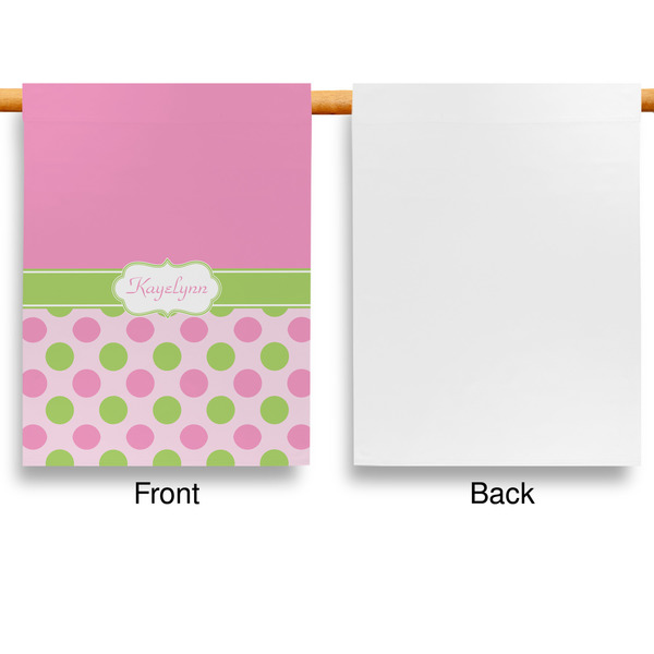 Pink & Green Dots Garden Flags - Large - Single Sided - APPROVAL