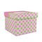 Pink & Green Dots Gift Boxes with Lid - Canvas Wrapped - Medium - Front/Main