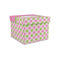 Pink & Green Dots Gift Boxes with Lid - Canvas Wrapped - Small - Front/Main