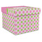 Pink & Green Dots Gift Boxes with Lid - Canvas Wrapped - X-Large - Front/Main