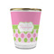 Pink & Green Dots Glass Shot Glass - 1.5 oz - with Gold Rim - Single (Personalized)