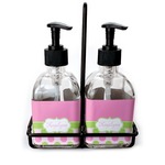 Pink & Green Dots Glass Soap & Lotion Bottles (Personalized)