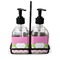 Pink & Green Dots Glass Soap Lotion Bottle
