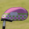 Pink & Green Dots Golf Club Cover - Front