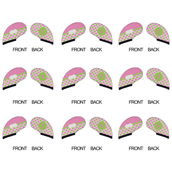 Pink & Green Dots Golf Club Covers - APPROVAL (set of 9)
