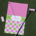 Pink & Green Dots Golf Towel Gift Set (Personalized)