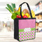 Pink & Green Dots Grocery Bag - LIFESTYLE