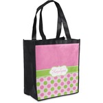 Pink & Green Dots Grocery Bag (Personalized)