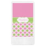 Pink & Green Dots Guest Paper Towels - Full Color (Personalized)