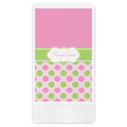Pink & Green Dots Guest Paper Towels - Full Color (Personalized)