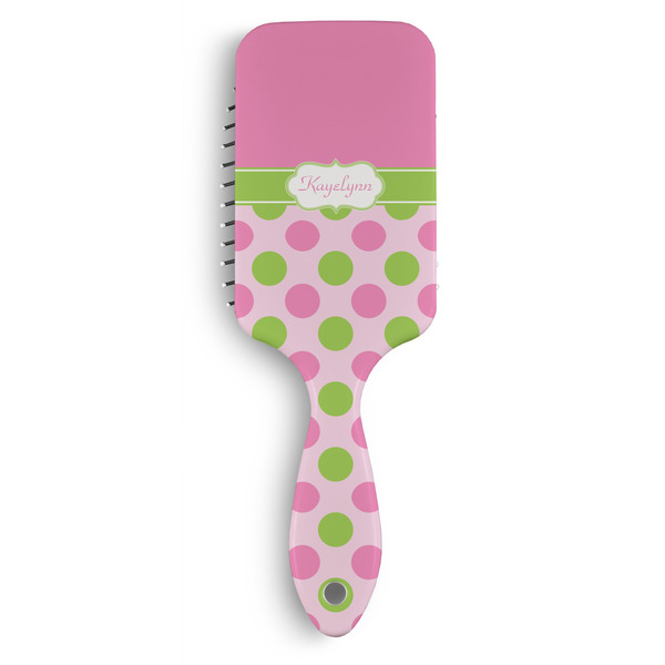 Custom Pink & Green Dots Hair Brushes (Personalized)