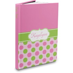 Pink & Green Dots Hardbound Journal - 7.25" x 10" (Personalized)