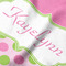 Pink & Green Dots Hooded Baby Towel- Detail Close Up