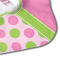 Pink & Green Dots Hooded Baby Towel- Detail Corner