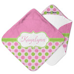Pink & Green Dots Hooded Baby Towel (Personalized)