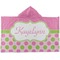 Pink & Green Dots Kids Hooded Towel (Personalized)