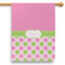 Pink & Green Dots 28" House Flag (Personalized)