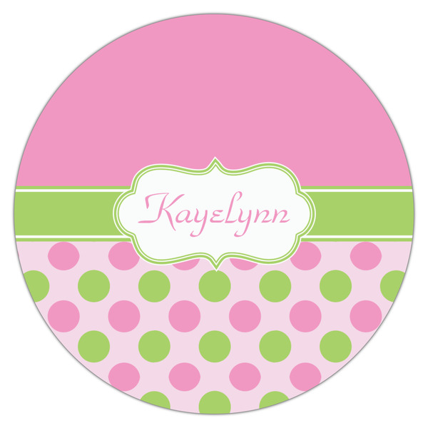 Pink & Green Dots Icing Circle - Large - Single