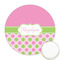Pink & Green Dots Printed Cookie Topper - 2.5" (Personalized)