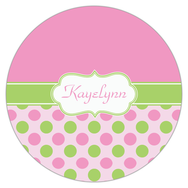 Pink & Green Dots Icing Circle - Medium - Single