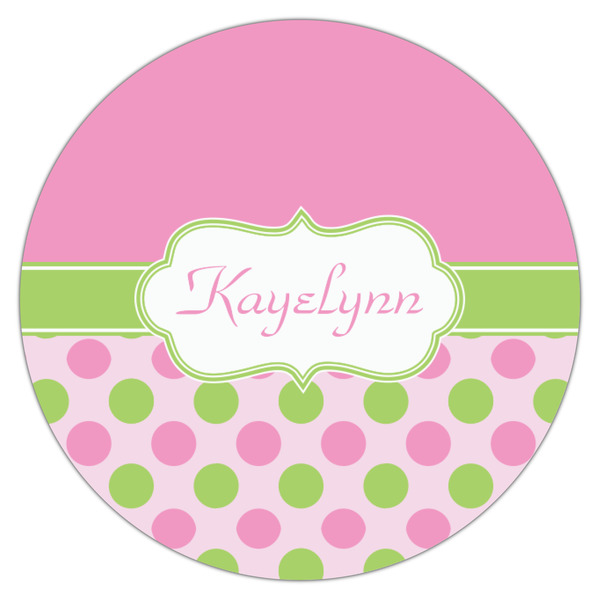 Pink & Green Dots Icing Circle - Small - Single