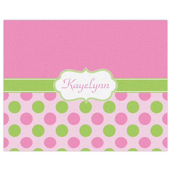 Pink & Green Dots Indoor / Outdoor Rug - 8'x10' - Front Flat