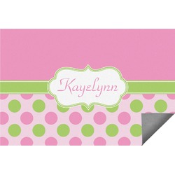 Pink & Green Dots Indoor / Outdoor Rug (Personalized)