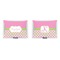 Pink & Green Dots  Indoor Rectangular Burlap Pillow (Front and Back)