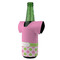 Pink & Green Dots Jersey Bottle Cooler - ANGLE (on bottle)