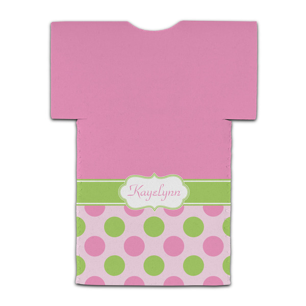 Pink & Green Dots Jersey Bottle Cooler - BACK (flat)
