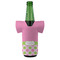 Pink & Green Dots Jersey Bottle Cooler - Set of 4 - FRONT (on bottle)