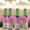 Pink & Green Dots Jersey Bottle Cooler - Set of 4 - LIFESTYLE