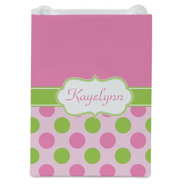 Pink & Green Dots Jewelry Gift Bag - Gloss - Front