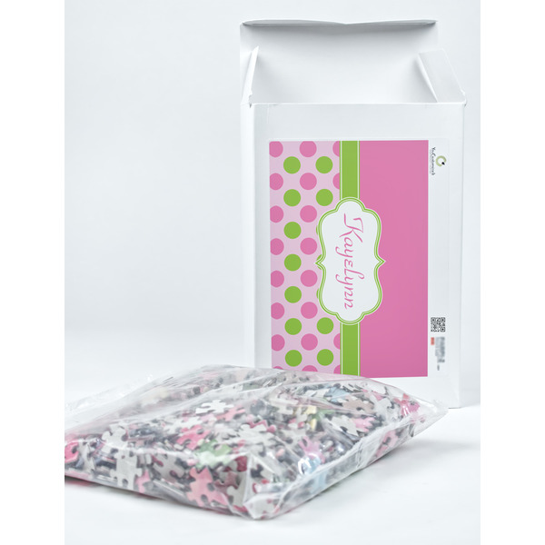 Pink & Green Dots Jigsaw Puzzle 1014 Piece - Box
