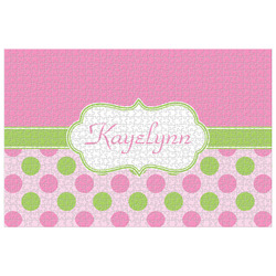 Pink & Green Dots 1014 pc Jigsaw Puzzle (Personalized)