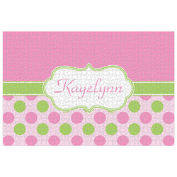 Pink & Green Dots Jigsaw Puzzle - 1000-piece (Personalized)