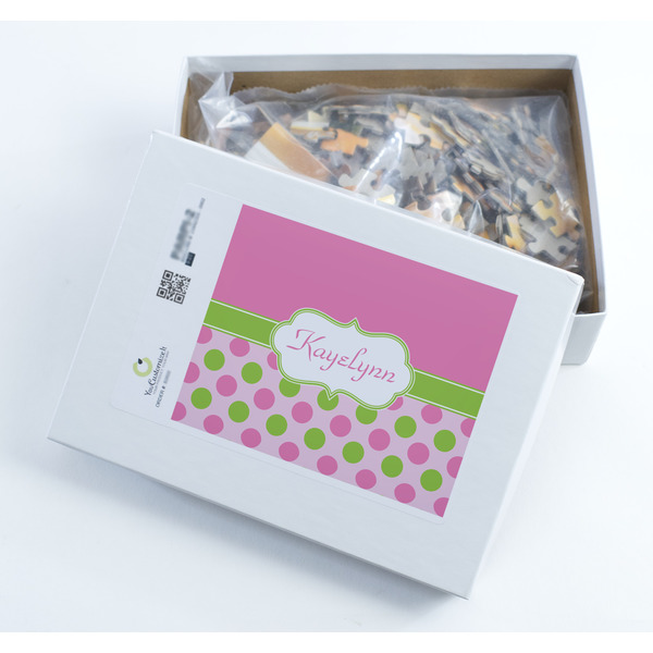 Pink & Green Dots Jigsaw Puzzle 252 Piece - Box